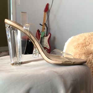 Steve Madden clear block heel high heels